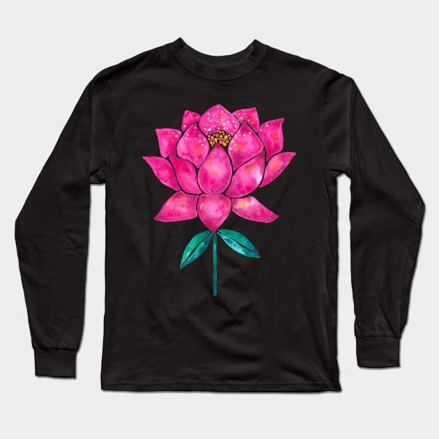 Lotus Blossom Long Sleeve T-Shirt by CatCoq